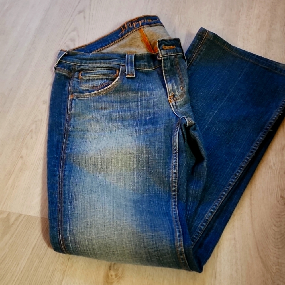 HIPPIE JEANS DISTRESSED BOOTCUT  FLARE SIZE 28